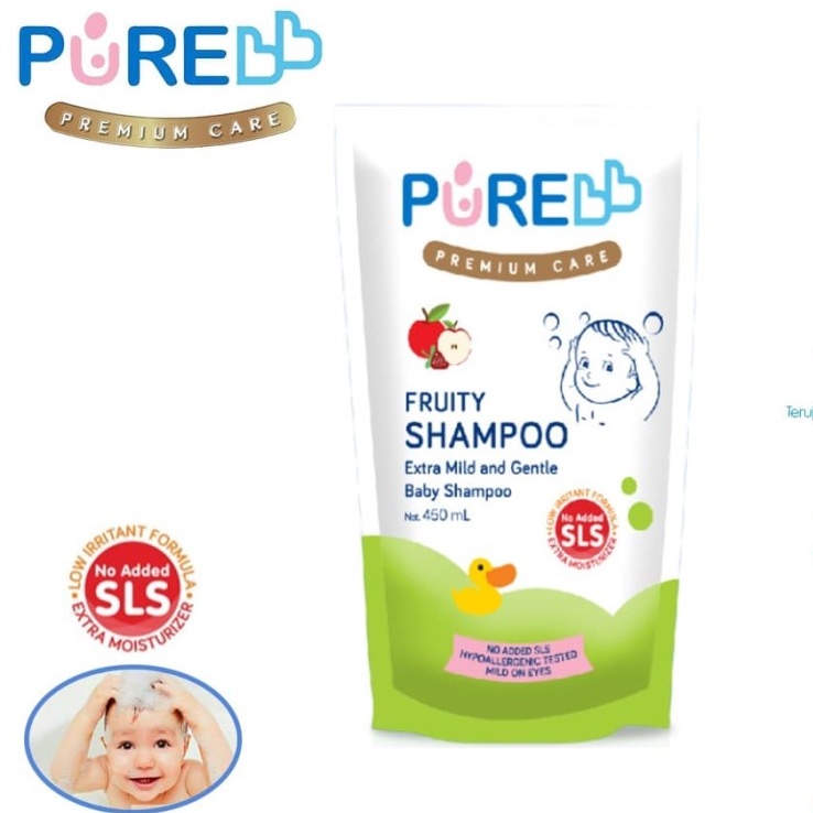 PURE BB Baby Shampoo 230ml Botol / 450ml Refil Fruity / Freshy