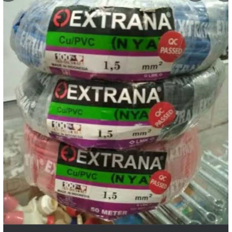 Kabel EXTRANA NYA 1.5 mm 50 meter full SNI LMK/harga per-meter 4.950