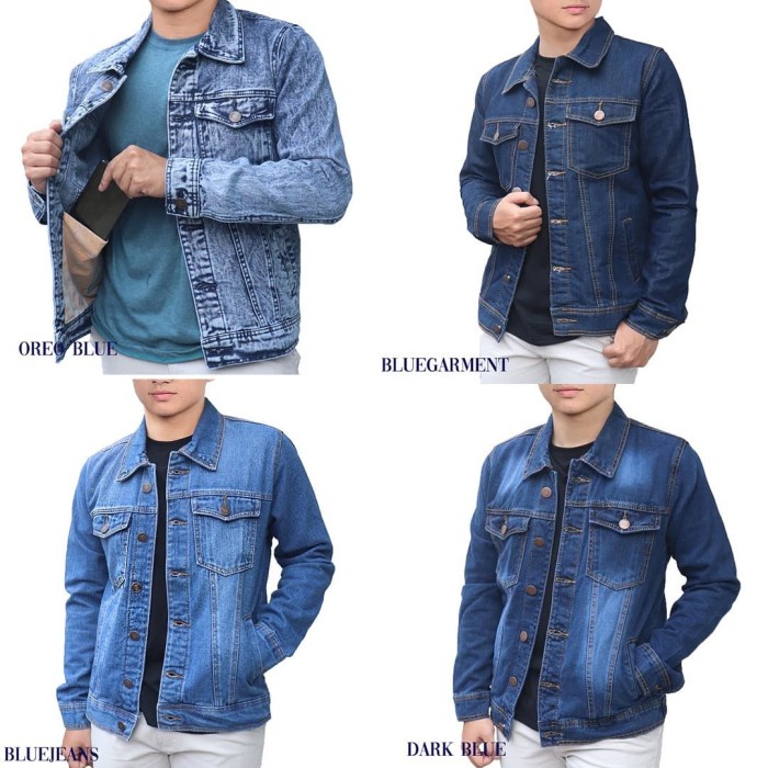 e0101vd Jaket Denim Pria Blueantdenim 7 Warna Original - Oreo Blue, Xl R0V501