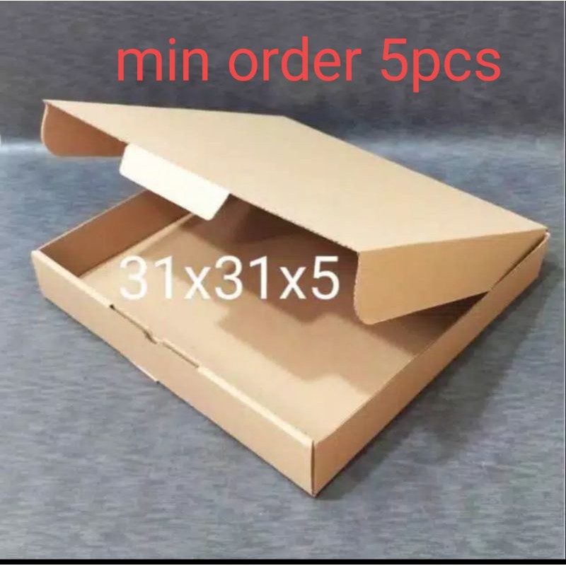 

Kardus packing box pizza/die cut. 31x31x5. 3800pcs