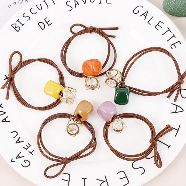 OSM JKT F5168 (1 PC ) Ikat Rambut Korea Geometri / Kuncir Rambut / Aksesories Rambut Wanita-4