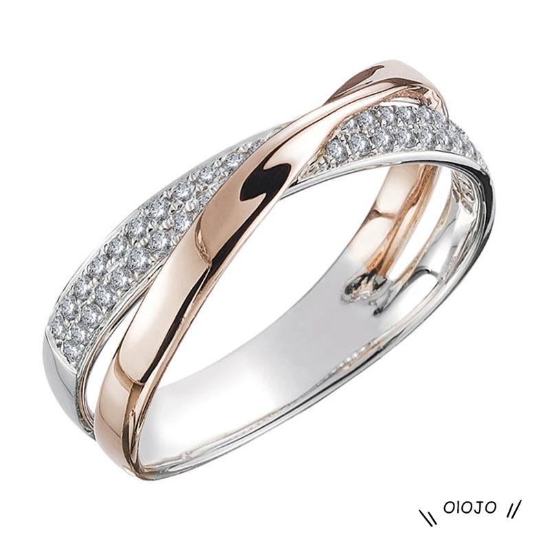 【COD】Cincin Bentuk X Aksen Berlian Untuk Wanita