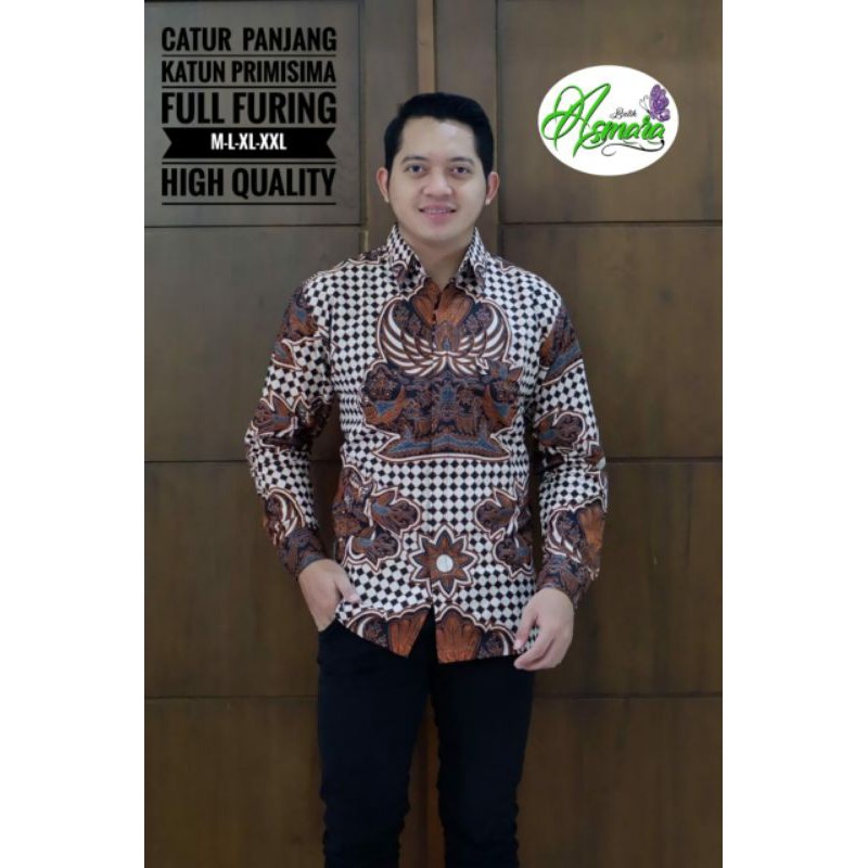 Kemeja Batik Terbaru Batik Pria Motif Kotak Kotak Baju Batik Motif CATUR Batik Lengan Pendek