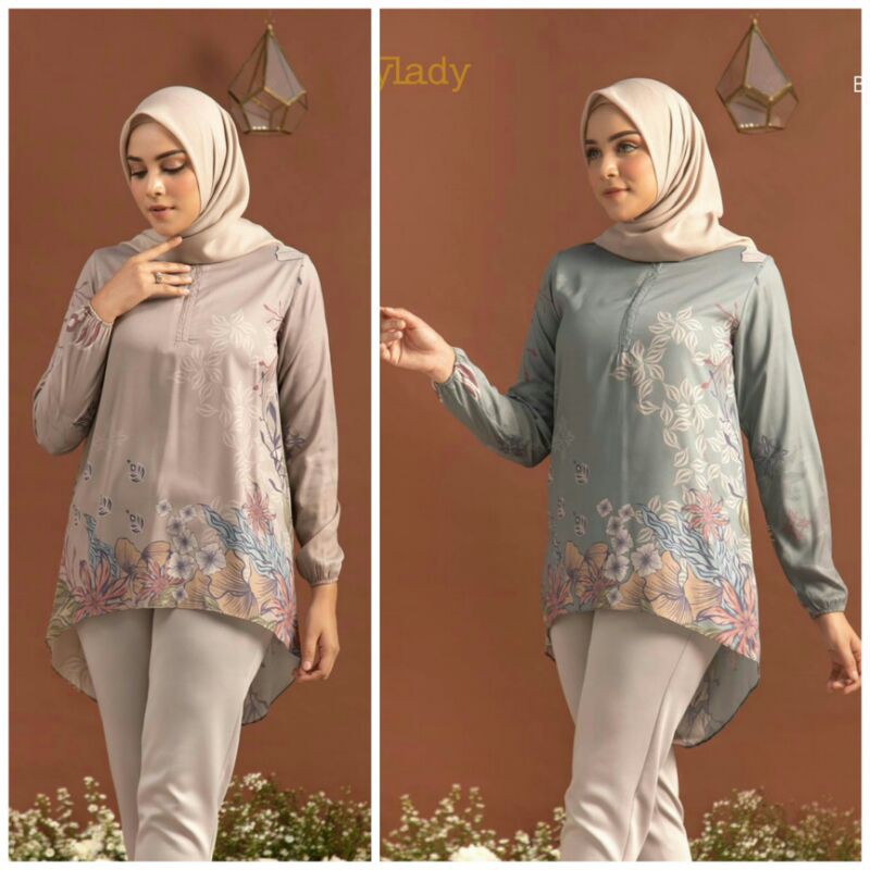 Blouse print Ain & Dwi by Mylady Hijab - READY