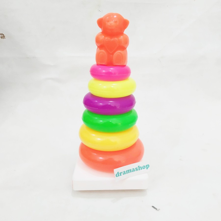 Mainan Edukasi Menara Ring Donat Susun 6pcs