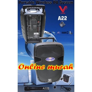 speaker wireless vpk a22 12'' mic pegang headset original