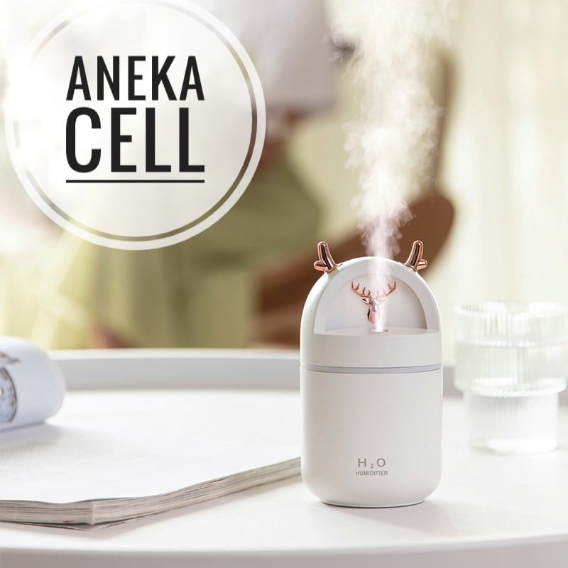 [TAFFWARE] Humidifier Aromatherapy Ultrasonic Pewangi Ruangan Air Diffuser Aroma Terapi Purifier Oil Nano Spray-Deer Light Putih