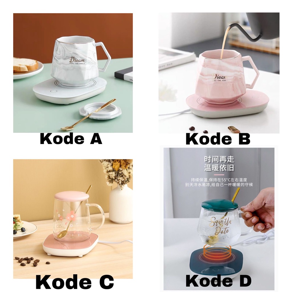 Gelas 605 Marble Mug Penghangat Motif Marble