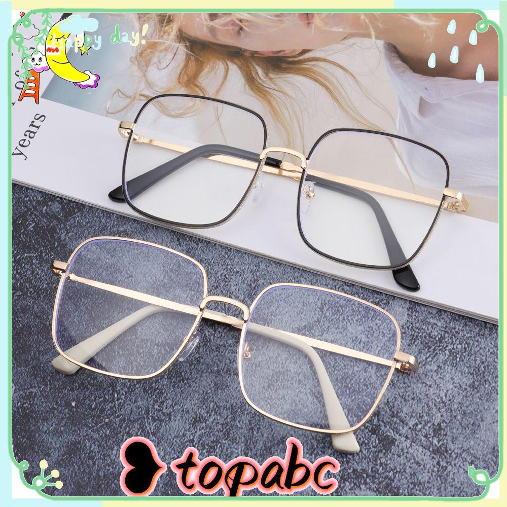 TOP Unisex Vintage Square Myopia Glasses Anti-fatigue Computer Goggles Oversized Eyeglasses Vision Care Women Fashion Anti-blue Radiation Protection Diamond Studded Eyewear/Multicolor