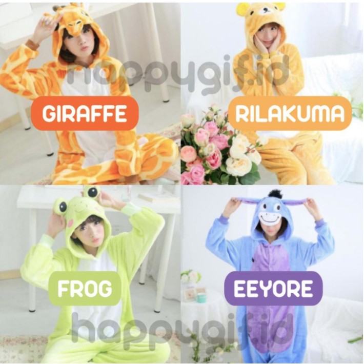 ONESIE PIYAMA KOSTUM DEWASA - KARAKTER 1 PIKACHU TOTORO PANDA dll