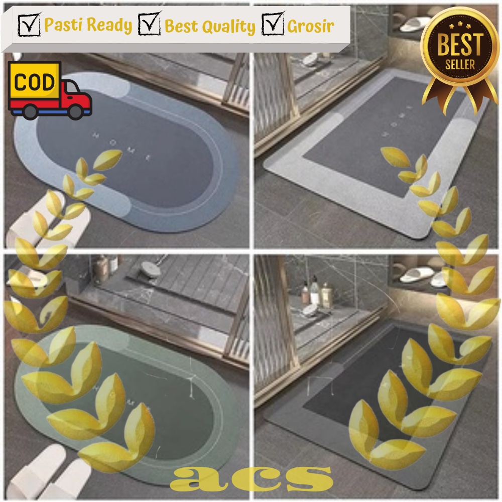 Keset Diatomite Original oval dan Persegi  / Keset Kaki Anti Bau Nyerap Air Anti Bakteri / Keset Batu Kamar Mandi Keset Kamar Mandi Keset Anti Slip