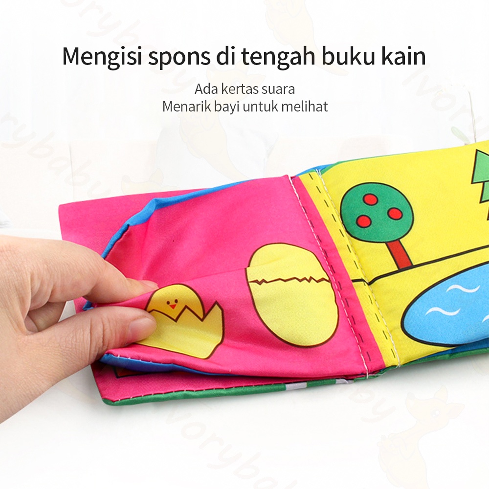 Ivorybaby Buku bantal bayi soft book buku edukasi anak bantal buku bayi