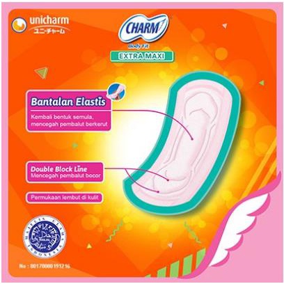 * NCC * Charm Pembalut Wanita Safe Night Extra Maxi Anti Bocor