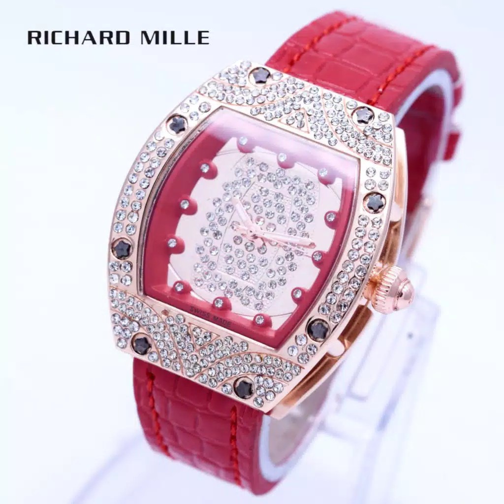 Jam Tangan Wanita RM Ladies Body Rose Diamond Kulit