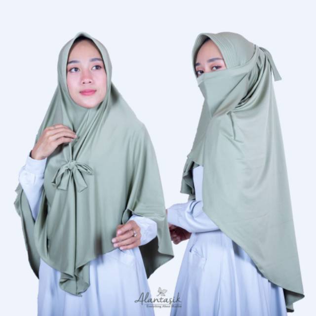 Jilbab Saudi AISYAH Pet Antem anti corona hijab instan niqob safety masker ALANTASIK R.14