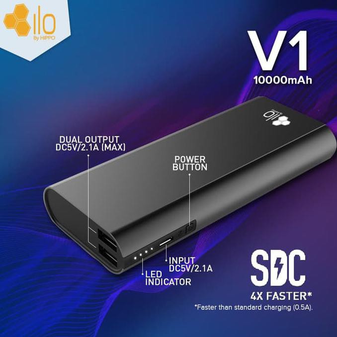 Pb7467796- Hippo Ilo V1 10000Mah - Hitam Y468R57Ds
