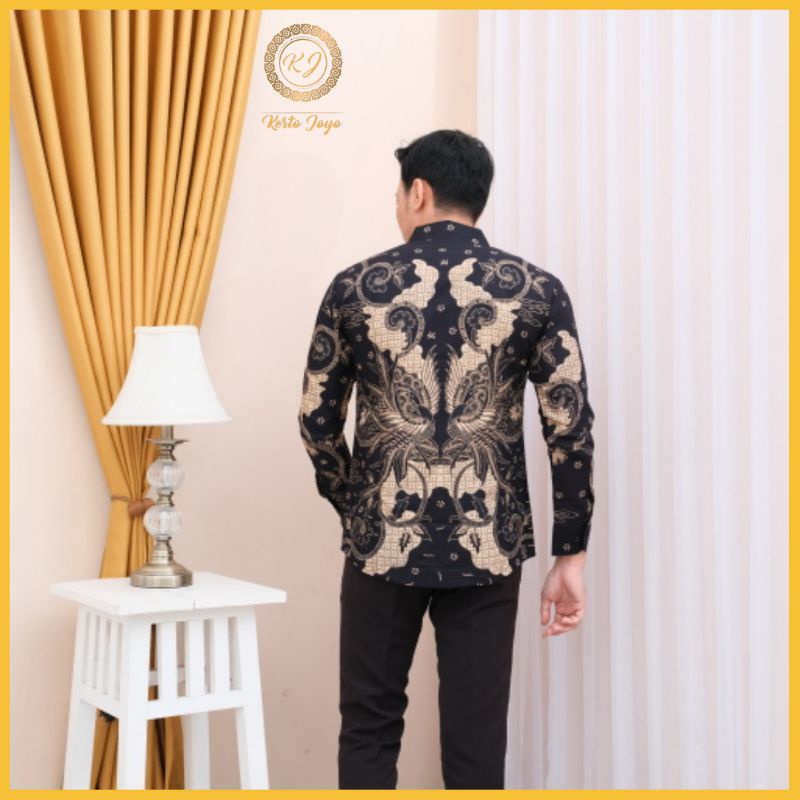 Batik Pria Lengan Panjang Slim Fit Keris Modern Premium Baju Kemeja Atasan Batik Cowok Prabuseno AHY Pekalongan Solo Kerto Joyo KJ 001-3