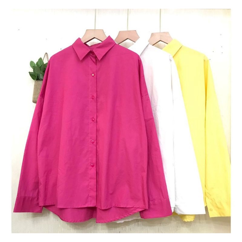 BACK Ruffle SHIRT OVERSIZE KEMEJA PREMIUM KATUN HIGH QUALITY100%ORIGINAL100%