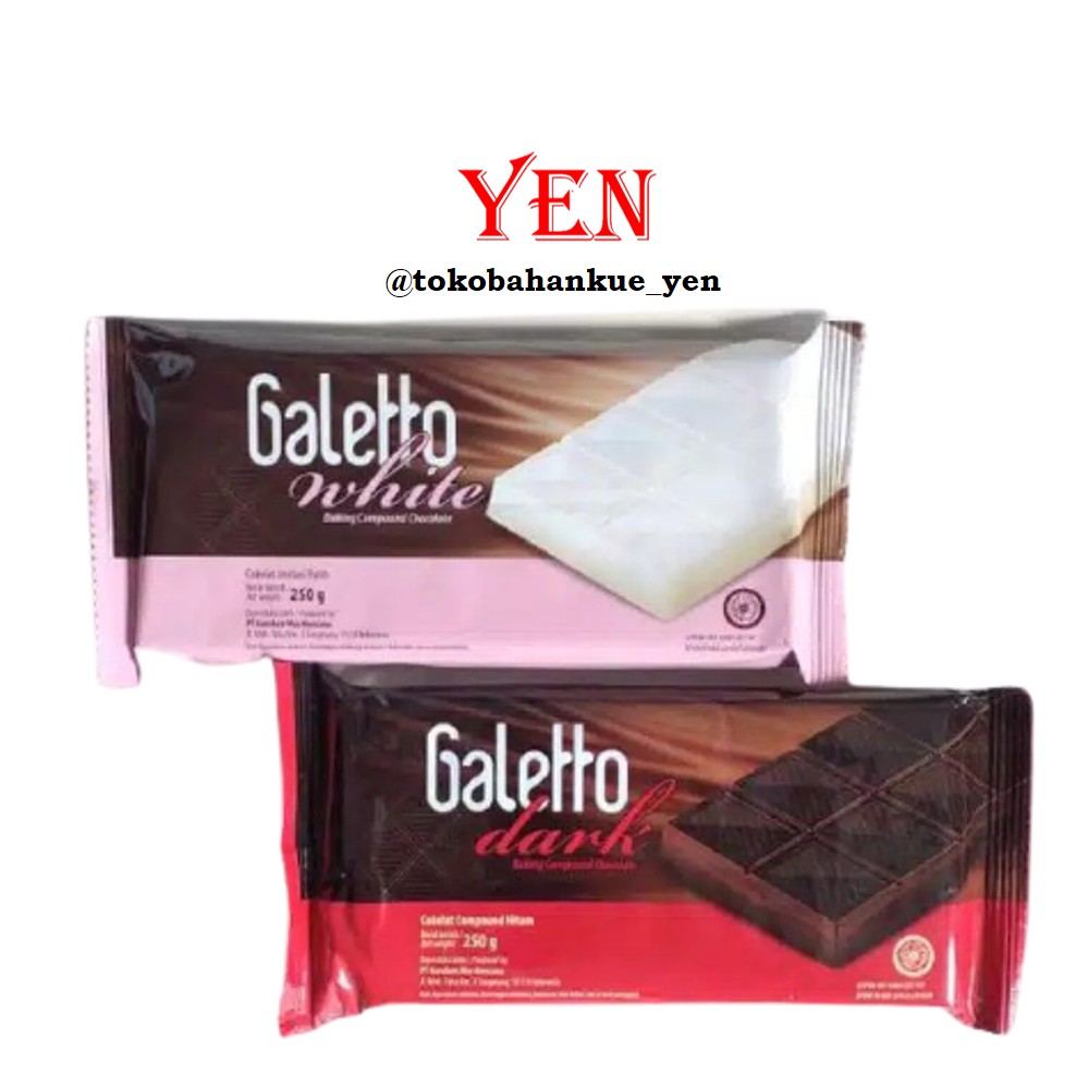 

Galetto Dark Coklat / White Chocolate / Coklat Batangan / Coklat Putih Batangan / 250gr