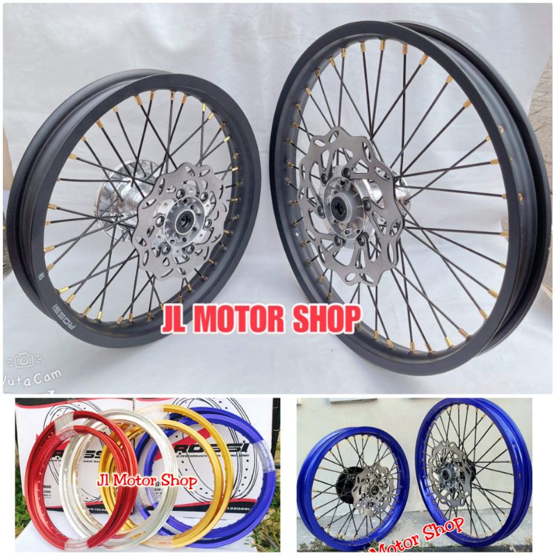 PAKETAN WheelSet VELG KLX CRF WR 16 19 18 21 Set - VELG TRAIL TROMOL JARI2 KLX150 CRF150 WR155 CRF150L RING 16 19 - 18 21 - 17 19 PLUS CAKRAM BERGARANSI