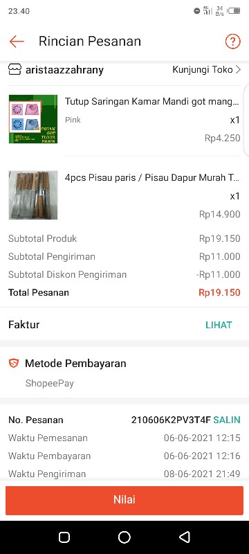 4pcs Pisau Paris / Pisau Dapur Murah Tajam