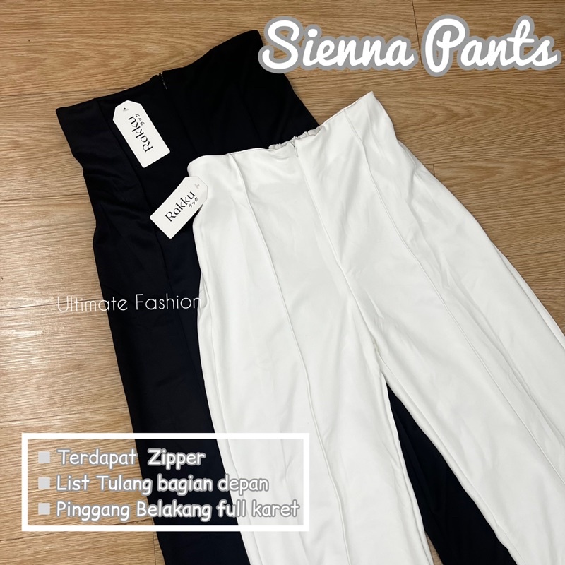 Sienna Zipper Cullote Pants - Celana Kulot Resleting Bahan Scuba Premium Tebal - Celana Wanita Import High Waist Korea Kekinian Terbaru 871