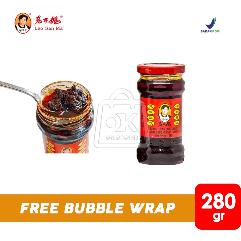 

Chili Oil with Black Beans Lao Gan Ma /Kedelai Hitam (Botol Kaca 280g)