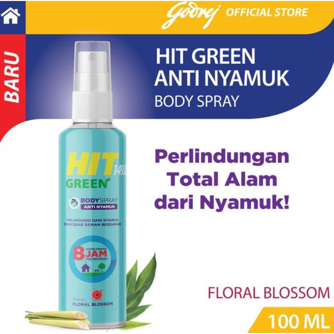 TERMURAH HIT Green Body Spray Anti Nyamuk Floral Blossom 100 ML