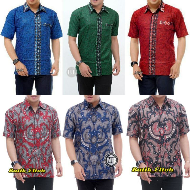 BSWART KEMEJA  Batik HRB026 Kenongo kemeja Pendek barong Pekalongan M L XL XXL Batik Pria MURAH Modern Grosir