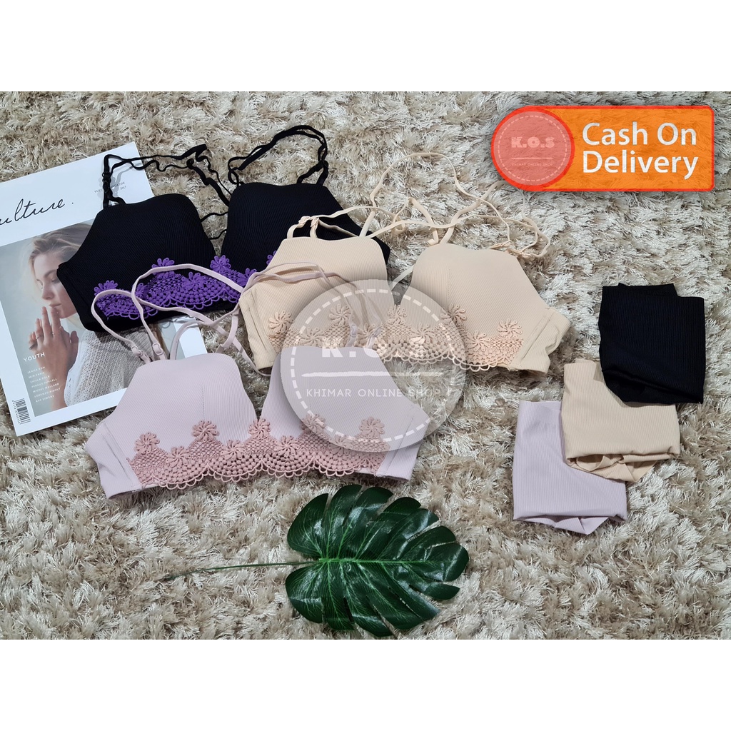 Bra setelan push up bra dan celana dalam cantik size 32-38