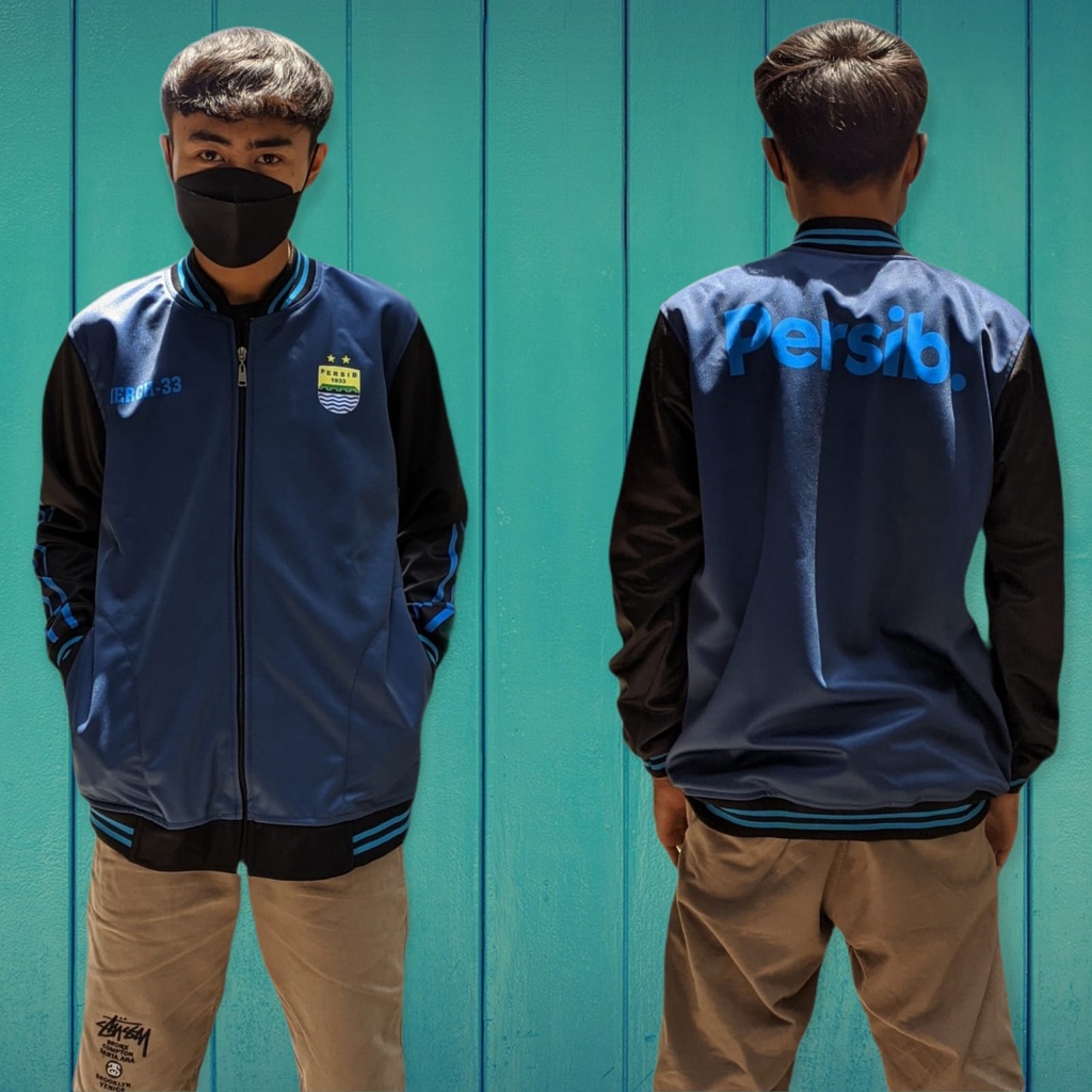 JAKET BOMBER PERSIB TERBARU BIRU HITAM 2021/2022