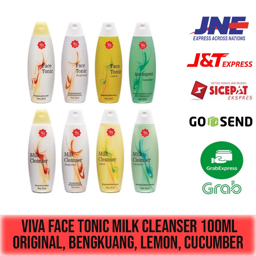 VIVA FACE TONIC MILK CLEANSER AIR MAWAR 100ml SUSU PEMBERSIH, TONER PENYEGAR