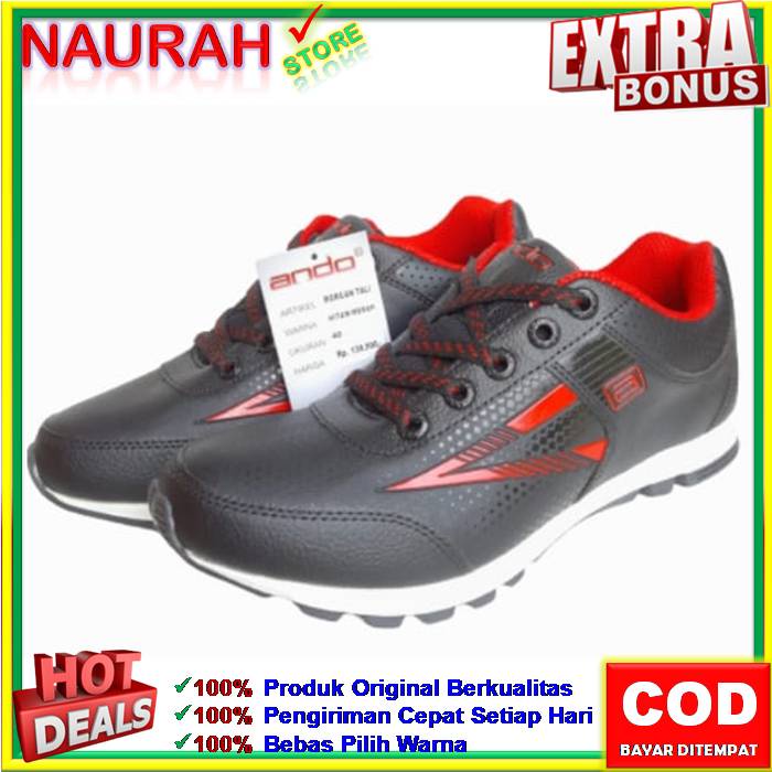 SEPATU PRIA ANDO MORGAN &amp; COMANDO PEREKAT VELCRO ORIGINAL SNEAKERS SEKOLAH KULIAH FORMAL SPORTY GAUL