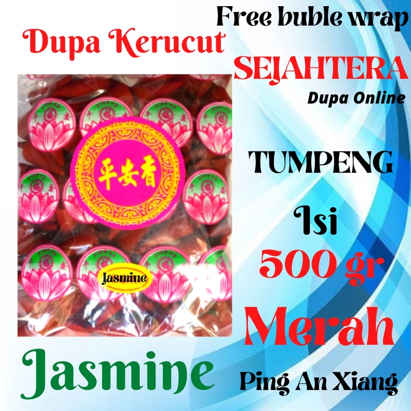 Dupa Tumpeng Ping An Xiang Wangi “Jasmine” Pouch 500gr Merah