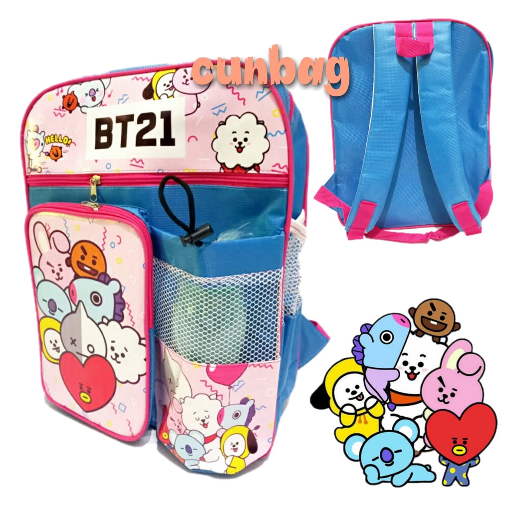 ransel perempuan bt21 terbaru free botol minum