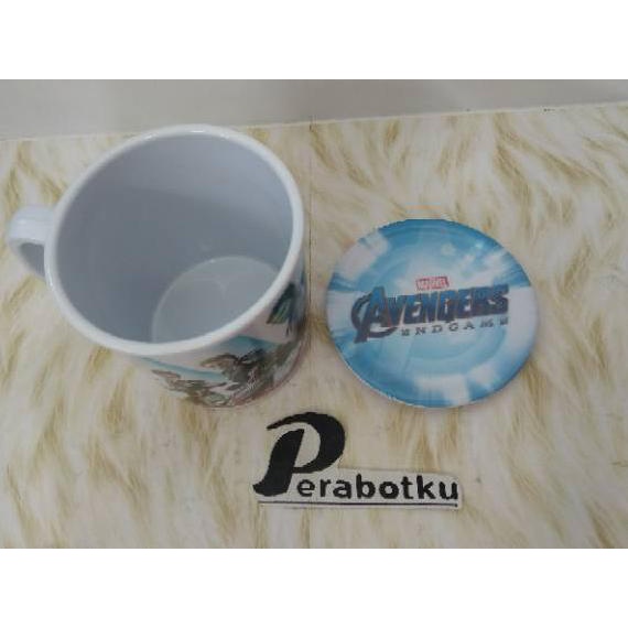 (PROMO RKW69) Onyx Cangkir Gelas Mug Anak Tutup Karakter Superhero Avengers 340 ml Melamine ⁂
