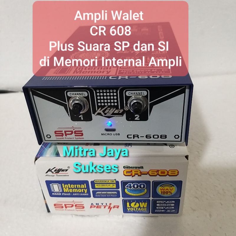 Ampli Walet Kiya CR 608 With Internal Memory dan Free Suara Amplifier Walet