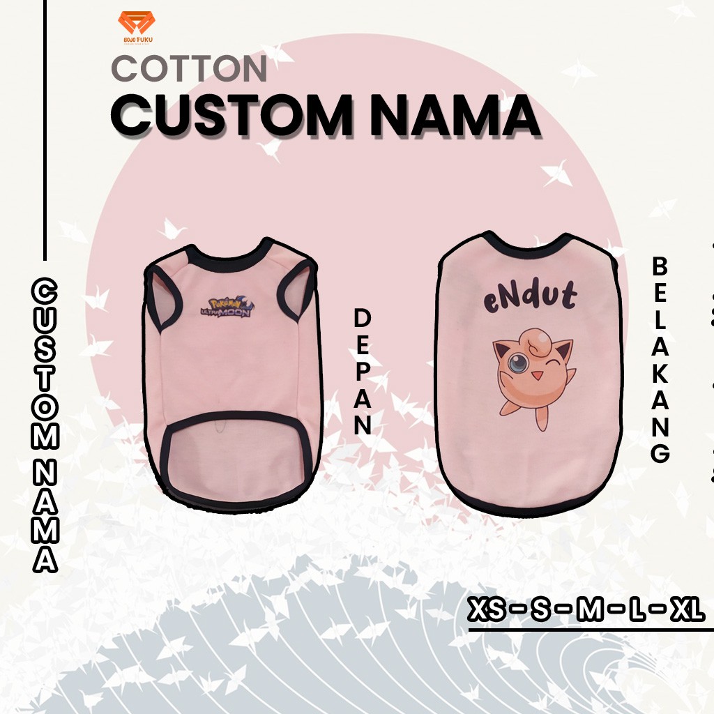 Baju kucing lucu murah aksesoris hewan kecil besar betina jantan berkualitas - CUSTOM NAMA JIGGLYPUF