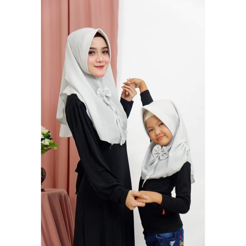 jilbab couple polos ibu dan anak/jilbab pet antem polos ibu anak/jilbab couple sepasang