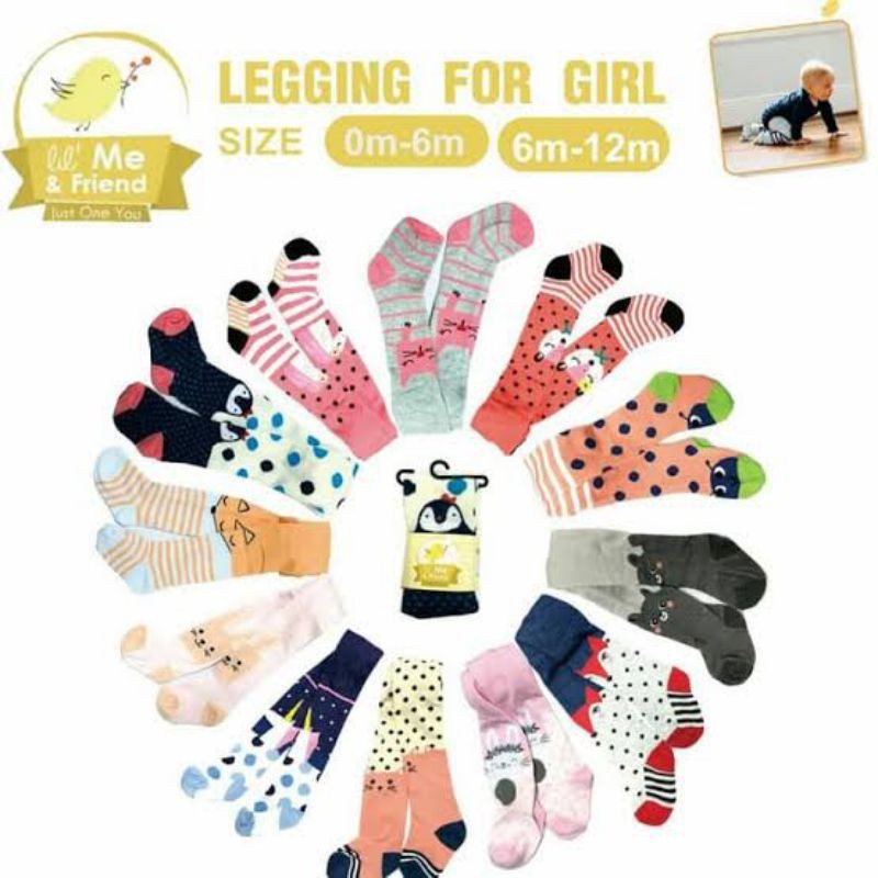 Legging Bayi Tutup Kaki Little Me Motif Girl - 4226