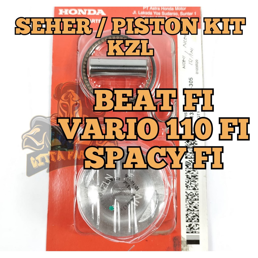 Piston kit KZL 100% ORI ASLI seher BEAT FI , VARIO 110 FI , SPACY FI