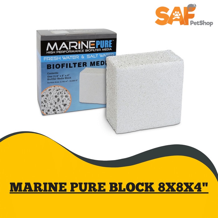 MARINE PURE BLOCK 8"X 8" X 4" RUMAH BAKTERI AQUARIUM AIR LAUT
