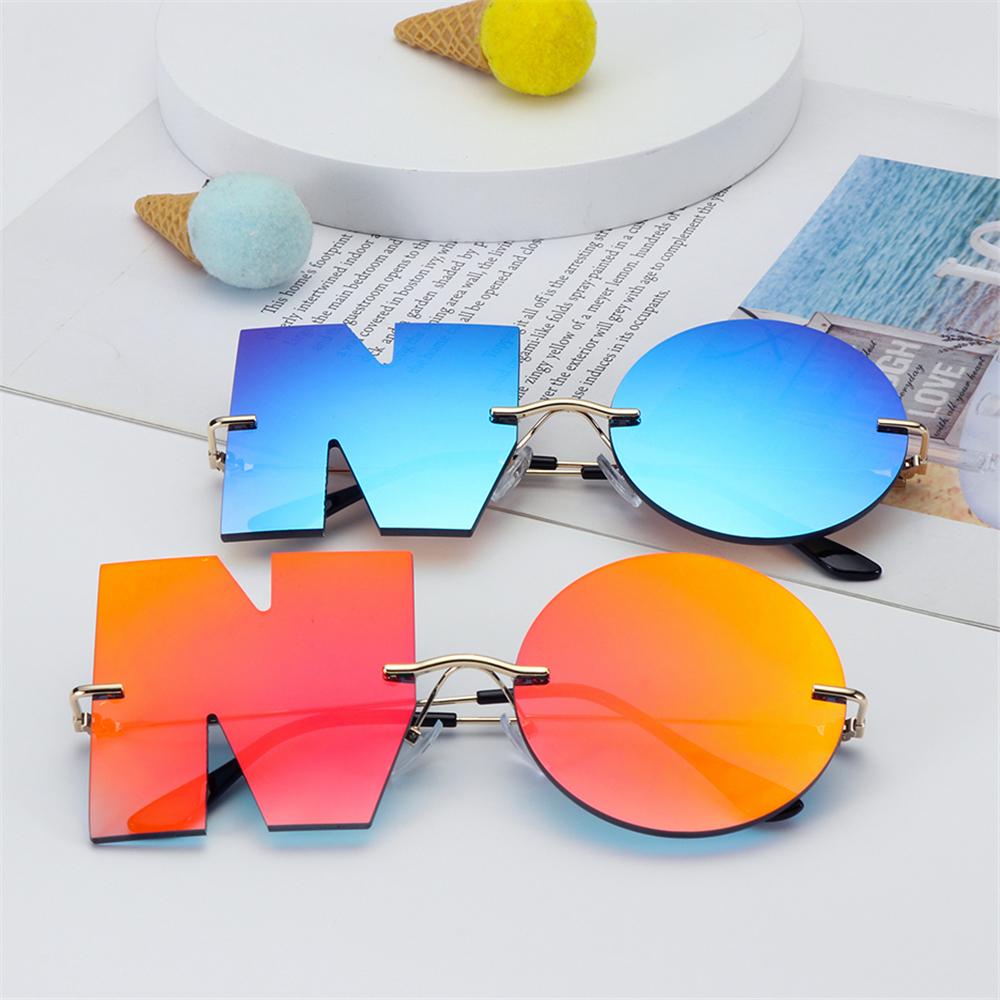 Lily Letter NO Sunglasses Fashion Streetwear Metal Eyewear Ladies Shades