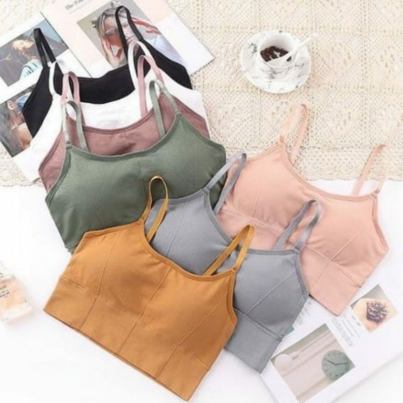 PIAOLI SPORT BRA - BH TANPA KAWAT BUSA SEDANG - BRA FASHION