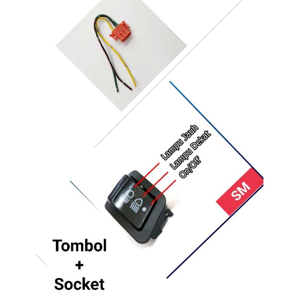 Saklar Switch On Off Tombol Dim Dimmer Lampu Motor Honda Beat Scoopy Vario 125 Revo