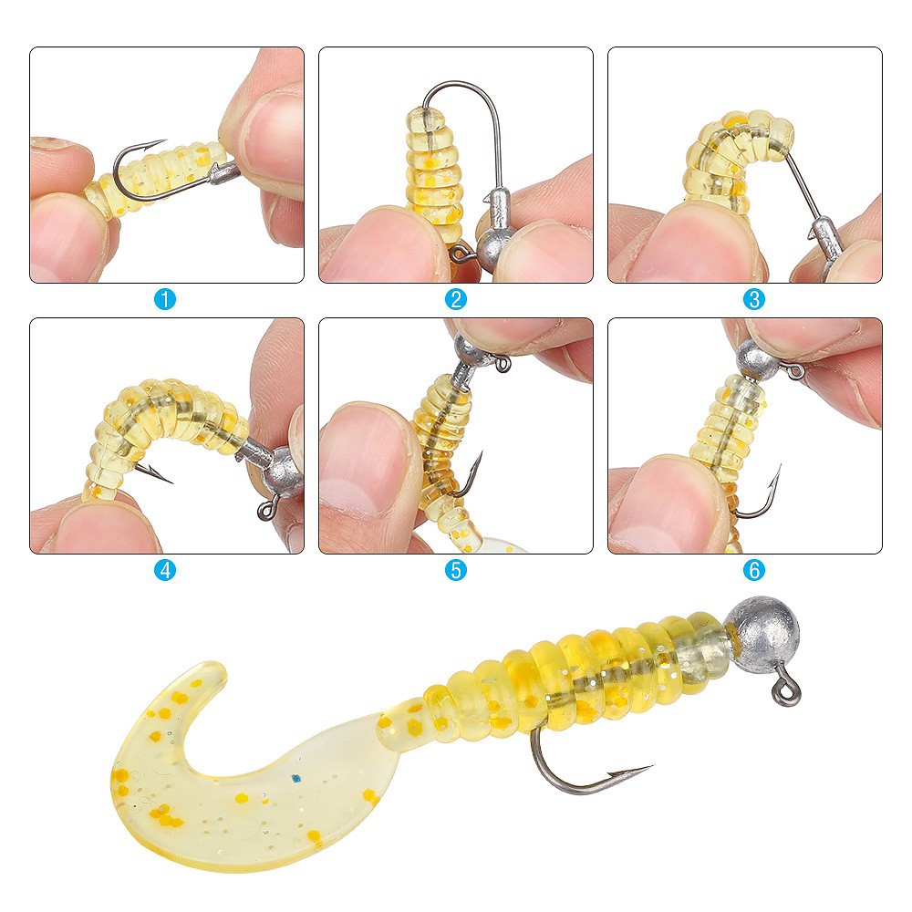 100Pcs/Set 1g-20g Lead Jig Head Carbon Steel Fishhook For Soft Lure Barbed Fishing Hooks With Box