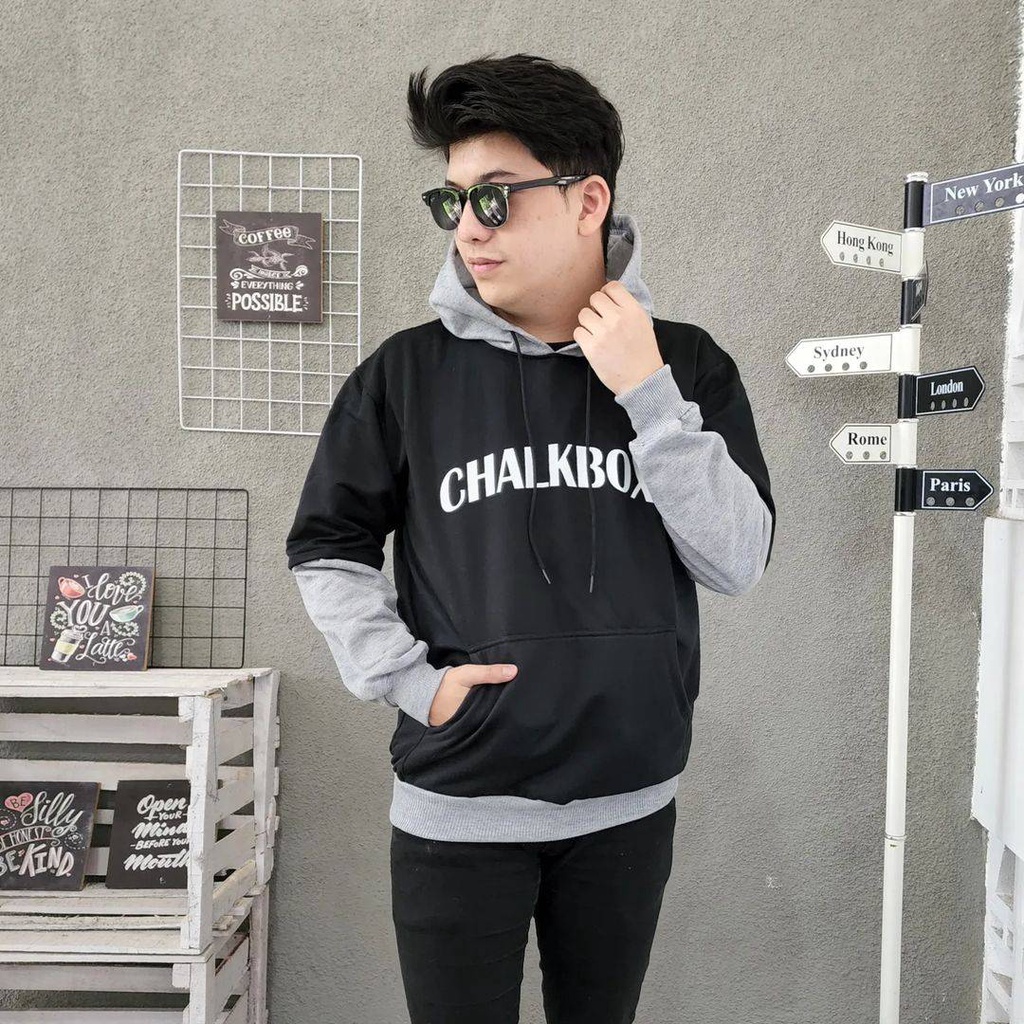 CHALKBOX Hoodie Sweater Oversize Pria Wanitta Atasan Jacket Model Terbaru Gaya Kasual Ala Korean