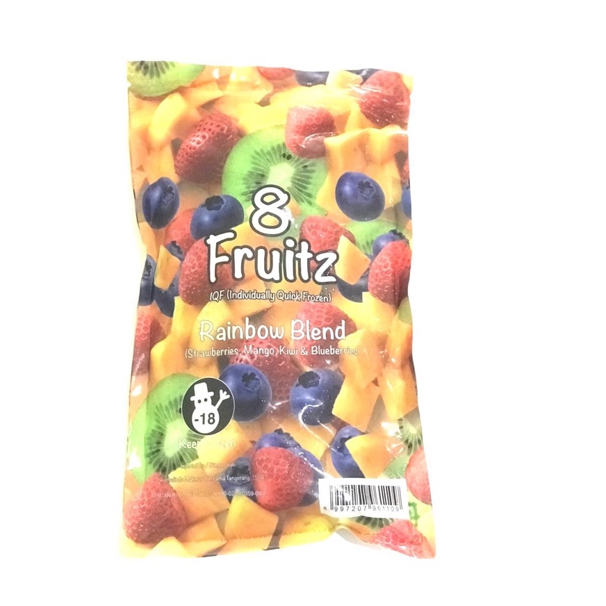 8 Fruitz IQF Rainbow Blend (Strawberry, Mango, Kiwi &amp; Blueberry) 500gr