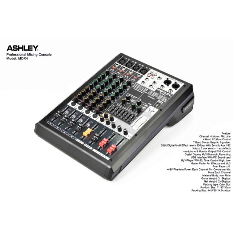 Mixer Audio 4 Channel Ashley MDX 4 / MDX4 New Model ORIGINAL