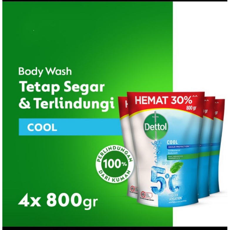 DETTOL Sabun mandi cair Cool 800 gr X 4